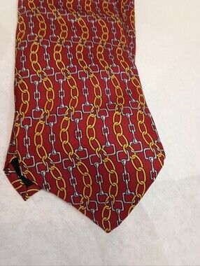VTG Paolo Gucci Silk Tie Horsebit And Chains